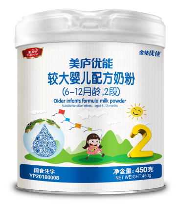 立博优能较大婴儿配方奶粉450克-2段
